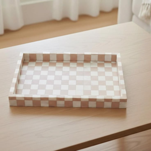 Plateau en os incrusté de motifs floraux, fabriqué à la main en Inde, plateau de service et de table en os incrusté pour la maison, l'hôtel, les restaurants et le bureau - Product Image 1