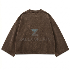 เสื้อยืดแขนยาววินเทจ OEM ODM สำหรับผู้ชาย พิมพ์ลายตามสั่ง ผ้าสองชั้น ผลิตในปากีสถาน - Product Image 2