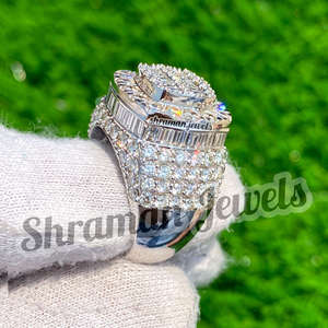 Anillo de Lujo para Hombre con Moissanita, Totalmente Cubierto de Piedras, Corte Brillante Personalizado, Chapado en Oro Rosa sobre Plata 925, Estilo Hip Hop, Regalo de Aniversario, Compromiso o Boda - Product Image 4