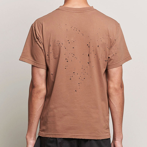 Camisetas de Hombre de Primera Calidad con Efecto Desgastado, 100% Algodón, Diseño de Logotipo Personalizado, Ecológicas, Transpirables, de Manga Corta, Corte Regular - Product Image 5