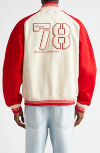 ผู้ผลิตเสื้อแจ็คเก็ตเบสบอลแบบมีโลโก้ตามสั่ง เสื้อแจ็คเก็ต Letterman Varsity แบบกำหนดเอง เสื้อแจ็คเก็ตเบสบอลแบบกำหนดเอง เสื้อแจ็คเก็ต Letterman แบบกำหนดเอง - Product Image 2