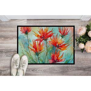 Paillasson aquarelle pinceau indien Wyoming tapis d'entrée intérieur/extérieur antidérapant pile basse 24H X 36W tapis de porte avant lavable - Product Image 2