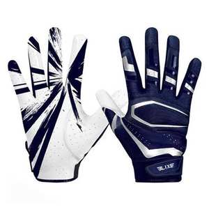 Guantes de fútbol americano con agarre de silicona antideslizante en la palma, puntas de los dedos reforzadas para el manejo del balón, captura y control general. - Product Image 6