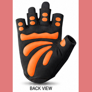 UNIQUE LEATHER Workout <b>Gloves</b> for <b>Men</b> Women <b>Fingerless</b> Gym Cycling <b>Gloves</b> Breathable Non-Slip Adjustable Wrist Strap Black - Product Image 1
