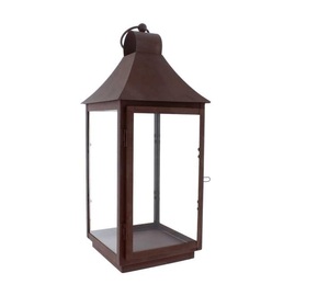Gray Finished Galvanised Metal <b>Lantern</b> Rectangle Shape <b>Lantern</b> with Handle <b>Candle</b> <b>Lanterns</b> for Outdoor & Home Decoration - Product Image 3