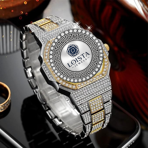 Montre de luxe personnalisée sertie de diamants pour hommes, montre-bracelet à quartz Hip Hop, fabricant OEM ODM en gros - Product Image 2