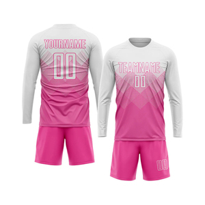 Custom Pink White Sublimation Soccer Uniform Jersey Set Tagless <b>Comfort</b> Wholesale Options With Sublimation Printing - Product Image 4