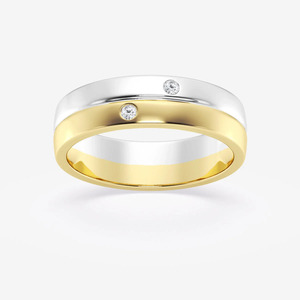 White Gold Flush <b>Set</b> Lab Grown Diamond <b>Men</b>’s Wedding Band <b>Ring</b> - Product Image 3