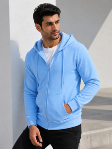 Sudadera cómoda para hombre con cierre frontal, tela suave al tacto y diseño práctico, ideal para uso relajado y actividades al aire libre. - Product Image 5