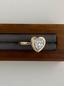 แหวนทองคำแท้ 14K ประดับเพชรแล็บโกรว์รูปหัวใจ 18 เม็ด ดีไซน์มินิมอล โรแมนติก ของขวัญวันครบรอบวาเลนไทน์สำหรับเธอ สวยหรู - Product Image 3