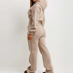 Qualité personnalisée 2025 haut court à capuche pour femmes haute qualité personnalisé femmes haut court ensembles couleur unie haut court femmes - Product Image 5