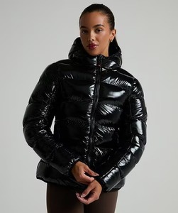 Veste d'hiver unisexe noire, matelassée, à capuche, col montant, fermeture éclair, rembourrée de duvet, imperméable, décontractée, pour l'extérieur - Product Image 2