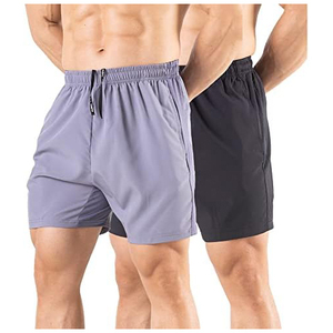 Pantalones Cortos Deportivos Ligeros de Lona Sólida con Cintura Elástica para Entrenamiento de Maratón - Product Image 2