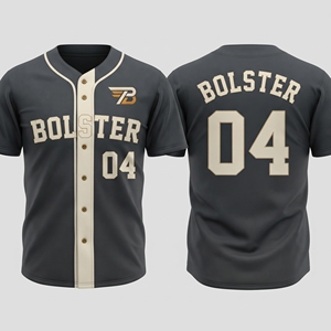 Conjunto de Camiseta de Béisbol Personalizable con Botones, 100% Poliéster, Impresión Digital Sublimada, Transpirable, de Secado Rápido, Mangas Cortas - Product Image 4