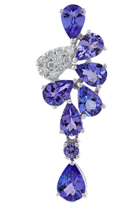 Pendientes de Diamante y Tanzanita en Plata de Ley 92.5 KLST-30569 - Product Image 3