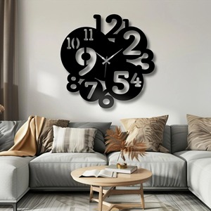 Reloj de pared extragrande con números negros y gruesos, ideal para sala de estar y oficina, aporta una visibilidad clara y un decoración moderna para la pared, procedente de la India. - Product Image 4