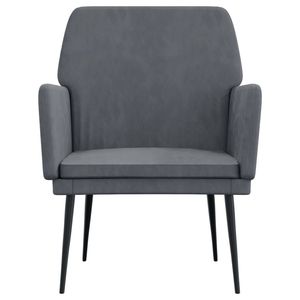 Fauteuil en velours gris foncé 100% polyester pour salon avec structure en métal et contreplaqué standard - Product Image 3