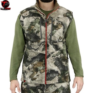 Gilet utilitaire softshell pour homme, col haut, fermeture éclair rouge, multi-poches, pour la chasse, la pêche, les voyages, coupe-vent, léger - Product Image 1