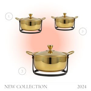 Casserole en aluminium, pot à soupe, double poignée, passe au lave-vaisselle, compatible gaz et induction, grande capacité, couleur or - Product Image 6