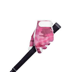 Gant de golf pour femme en cuir Cabretta, paume en maille, léger, respirant, ajustement extensible, antidérapant, main gauche, rose camouflage - Product Image 5