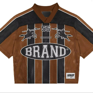 Camiseta deportiva personalizada de secado rápido con cuello en V, estilo retro, para fútbol, oversize, holgada, para hombre, baloncesto, malla, fútbol. - Product Image 1