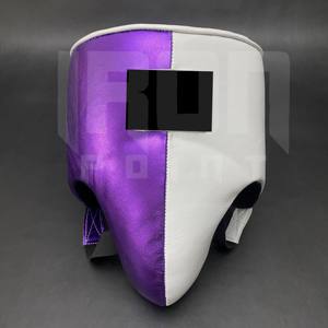 Guantes de Boxeo Personalizables Blancos y Morados con Agarre, Cuero Genuino de Vaca, Acolchado Grueso de 4 Capas, con Cordones Antideslizantes - Product Image 5