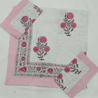 Parure de draps plats 3 pièces en coton 100% imprimé floral au bloc de couleur, 200 fils/cm², durable, doux pour la peau, non toxique, toutes saisons