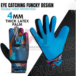 Gants de gardien de but de haute qualité, paume en latex antidérapante, doublure intérieure douce et durable, protection renforcée des doigts pour hommes - Product Image 3