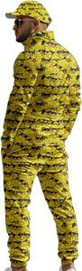 <b>Men</b>’s Vibrant Rubber Duck Graphic Tracksuit Set – Premium Three-Piece All-Over Print Collection Including Full-Zip Bomber <b>Jacket</b> - Product Image 3