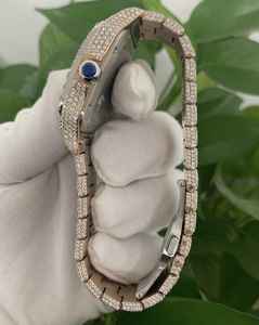 Custom Handcrafted Men's Hip Hop <b>Watches</b> VVS1 Moissanite Diamond & Stainless Steel Belt Automatic Analog Dial Display - Product Image 4