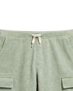 Shorts cargo pour homme vert sauge, taille élastique, cordon de serrage, style streetwear décontracté, avec poches latérales, shorts d'été, fabricant - Product Image 5