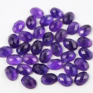 Cabochon ovale en améthyste africaine naturelle 8x10mm, taille rose, pierre précieuse lâche de haute qualité, certifiée par un tiers, provenant du fournisseur - Product Image 2