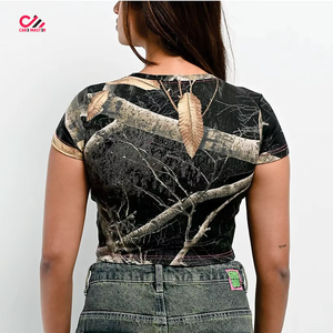 Camisetas cortas personalizadas con diseño impreso, nuevo artículo, ropa de calle moderna para mujer, camisetas cortas personalizadas para mujer. - Product Image 1