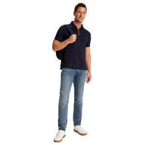 Breathable 100% Cotton Latest Design Casual Wear Men <b>Polo</b> Shirt / Short Sleeve Custom Fit <b>Zip</b> <b>Up</b> <b>Polo</b> Shirts for Sale - Product Image 2