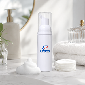 Flacon pompe moussant en plastique blanc de 60 ml avec bouchon transparent pour nettoyant visage et gel douche, fabricant vietnamien - Product Image 4