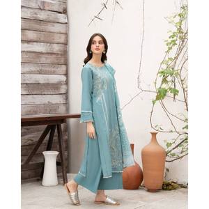 Salwar Kameez de Rayón LG Color Cielo Talla XL, Conjunto de Fiesta con Top y Pantalón con Dupatta, Cómodo y Elegante - Product Image 5