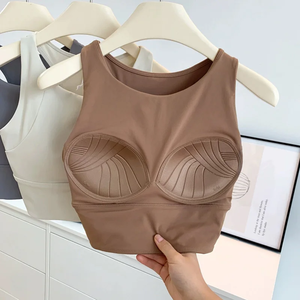 All-in-<b>one</b> Shock-proof Compact Sports Vest Running Breathable Full-<b>cup</b> Yoga Vest Gym Clothing Summer New Fitness Bra - Product Image 1