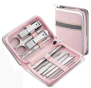 Morje Surgical Pink 7 1 Stainless Steel Nail <b>Kit</b> Case Professional Durable Portable <b>Manicure</b> Tools Set for Adults Classic Style - Product Image 1