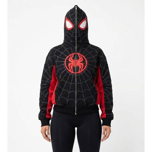 Sudadera con capucha con cremallera de Miles Morales Spider-Man, diseño Spider-Verse, forro polar ecológico de 350 g, chaqueta de superhéroe estilo streetwear, regalo para fanáticos de los videojuegos - Product Image 4
