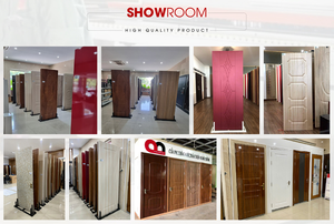 Porte d'entrée moderne en bois massif WPC polymère, étanche et résistante à la chaleur, avec surface finie, pour appartement, commerce, salle à manger, chambre - Product Image 3