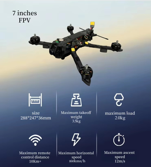 7 Inch Digital FPV Drones 4K 6S HD System Freestyle Racing Quadcopter RC Drones BNF PNP Wholesale