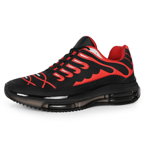 Zapatillas deportivas casuales con plataforma y cordones rojas/negras para hombre, ligeras, cómodas, transpirables, para exteriores, venta al por mayor de fábrica. - Product Image 4