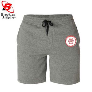 Pantalones cortos de malla de entrenamiento de verano informales, pantalones de gimnasio de dos rayas, patrón sólido, pantalones cortos para correr de tela de lana de rizo, tejido no tejido - Product Image 4