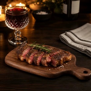 Planche à découper rectangulaire en bois de noyer avec poignée intégrée et trou de suspension, écologique, épaisseur 1,5 cm, compatible lave-vaisselle, pour service de charcuterie - Product Image 1