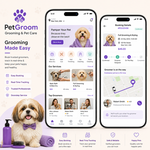 แอปมือถือสำหรับบริการกรูมมิ่งสัตว์เลี้ยงขั้นสูงสำหรับ Android, iOS และเว็บ พร้อมฟังก์ชันจองนัดหมายและติดตามสด - Product Image 1