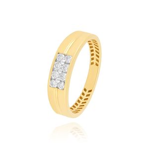 แหวนแต่งงานผู้ชายทองคำขาว 14K ประดับเพชรเลี้ยงในห้องปฏิบัติการหกเม็ด - Product Image 1