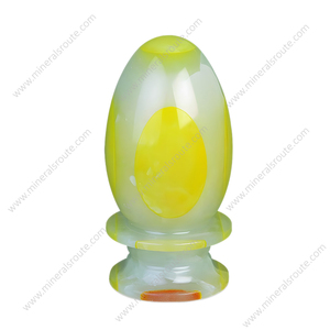 Home And Hotel Interior Decor Patchwork Yellow Color <b>Egg</b> Shape Onyx Lamp Luxury Handcrafted Onyx Marble Table Lamp For Elegant - Product Image 2