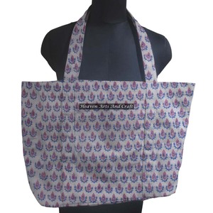 Sac fourre-tout en toile personnalisable avec poignée en toile imprimée de motifs floraux et en coton Sacs fourre-tout avec logo personnalisé Vente en gros - Product Image 1