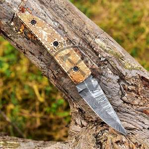 Cuchillo plegable de Damasco hecho a mano, edición nueva, cuchillo de caza para exteriores, el mejor cuchillo de supervivencia de bolsillo, OEM ODM, regalos para padrinos de boda - Product Image 1