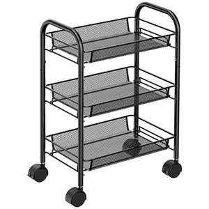 Carrito de Almacenamiento Metálico Moderno para Cocina, Ahorra Espacio, 3 Niveles, Móvil, con Cesta de Ventilación - Product Image 1
